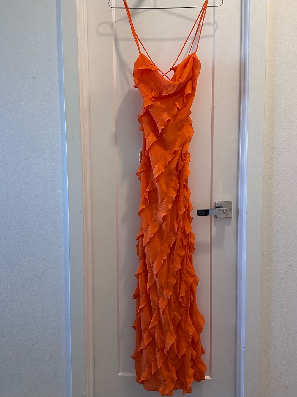 staud elvire dress in nectarine - Picture 2 of 5